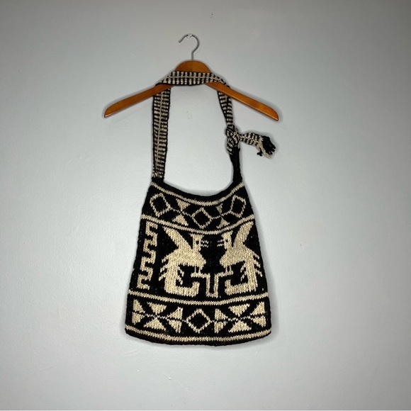 Vintage Handwoven Animal Motif Native American Wool Tote Shoulder Bag J - Picture 5 of 6